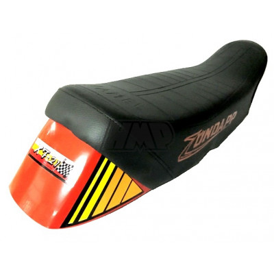 Selim FAMEL ZUNDAPP XF 21 preto letras vermelhas terminal vermelho